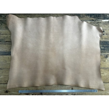 Croûte de cuir de vache tannage végétal cirée – brun rouge - Cuir en Stock