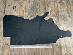 Demi-peau de cuir de vache grainé - Noir mat - A - Cuir en Stock