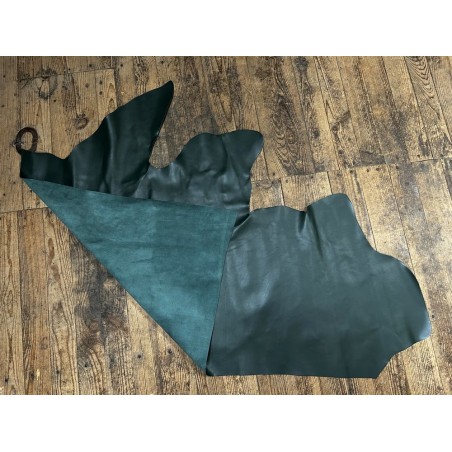 demi peau de cuir de veau - vert anglais - cuirenstock