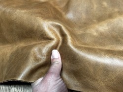 Demi-peau de cuir de vachette pullup ciré - Brun - A - Cuir en Stock