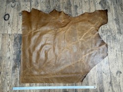 Demi-peau de cuir de vachette pullup ciré - Brun - A - Cuir en Stock