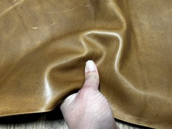 Demi-peau de cuir de vachette pullup ciré - Brun - B - Cuir en Stock