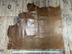 Demi-peau de cuir de vachette pullup ciré - Brun - B - Cuir en Stock