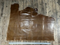 Demi-peau de cuir de vachette pullup ciré - Brun - C - Cuir en Stock