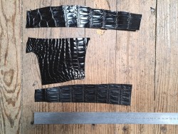Lot de 3 morceaux de cuir de crocodile véritable - Cuir en Stock