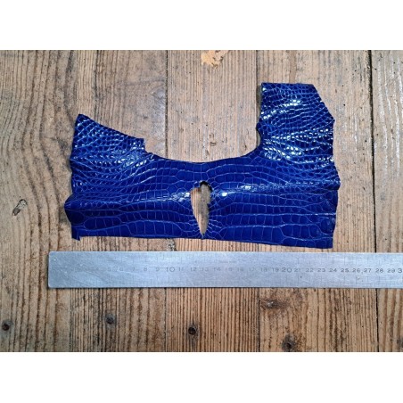 Peau de crocodile bleu - Cuir en Stock