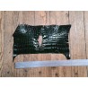 Morceau de cuir de crocodile véritable vert - Cuir en Stock