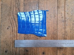 Peau de crocodile - bleu - Cuir en Stock