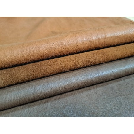 Lot de 3 peaux de cuir stretch - diverses couleurs - Cuir en Stock