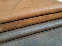 Lot de 3 peaux de cuir stretch - diverses couleurs - Cuir en Stock