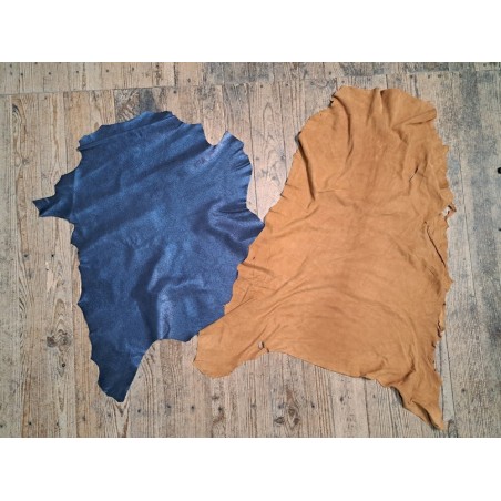Lot de 2 peaux - Cuir d'agneau et de chèvre -i- Bonne affaire
