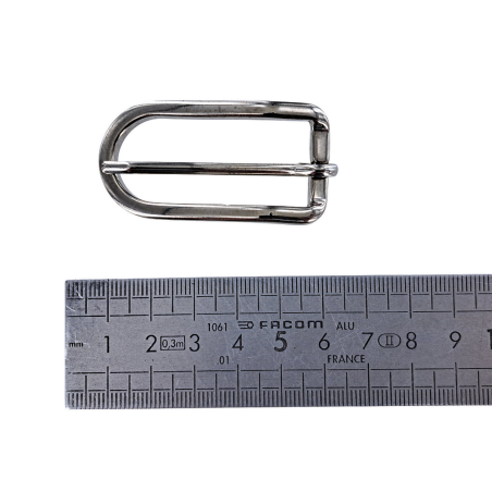 boucle ceinture - rectangulaire arrondie - 20mm - nickelé - cuirenstock