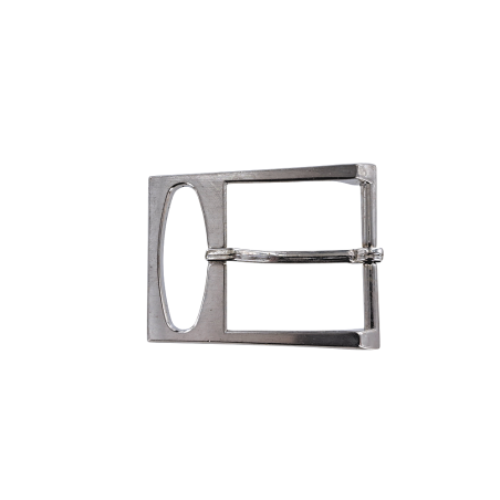 Boucle de ceinture fantaisie - nickelé brossé - 40 mm - bouclerie - accessoire - cuir en stock