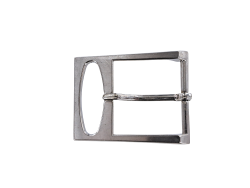 Boucle de ceinture fantaisie - nickelé brossé - 40 mm - bouclerie - accessoire - cuir en stock