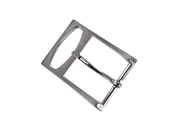 Boucle de ceinture fantaisie - nickelé brossé - 40 mm - bouclerie - accessoire - cuirenstock