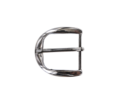 Boucle de ceinture demi D - nickelé - 40 mm - bouclerie - accessoire - cuir en stock