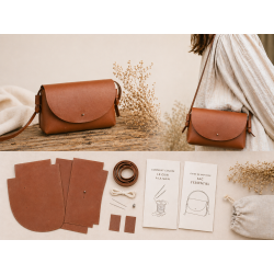 Kit sac cuir DIY débutant – Sac “L’Essentiel” à coudre soi-même – Kit complet sans outils - Cuir en Stock