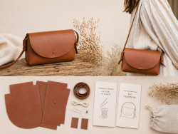 Kit sac cuir DIY débutant – Sac “L’Essentiel” à coudre soi-même – Kit complet sans outils - Cuir en Stock