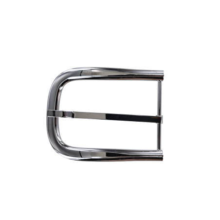 Boucle de ceinture demi D - nickelé - 50 mm - bouclerie - accessoire - Cuir en Stock