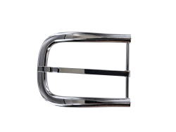 Boucle de ceinture demi D - nickelé - 50 mm - bouclerie - accessoire - Cuir en Stock