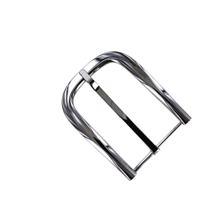 Boucle de ceinture demi D - nickelé - 50 mm - bouclerie - accessoire - Cuir en stock