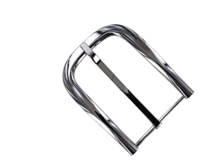 Boucle de ceinture demi D - nickelé - 50 mm - bouclerie - accessoire - Cuir en stock