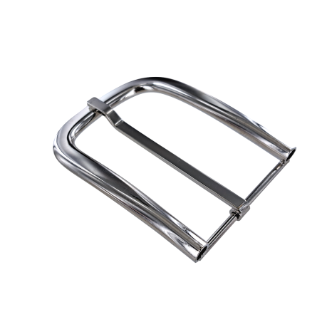 Boucle de ceinture demi D - Nickelé - 50mm - Cuirenstock