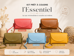 Kit sac cuir DIY débutant – Sac “L’Essentiel” à coudre soi-même – Kit complet sans outils - Cuir en Stock