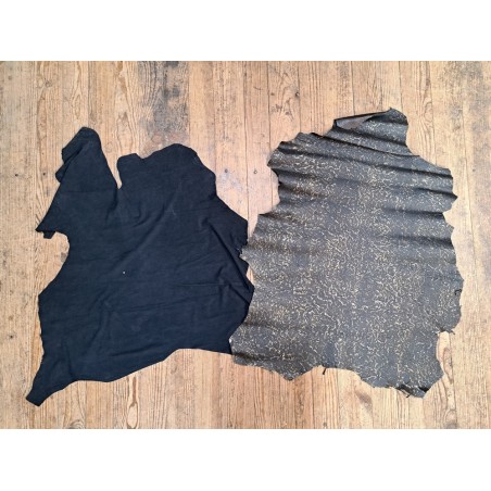 2 peaux de cuir de chèvre et d'agneau - Bonne affaire - Cuir en Stock