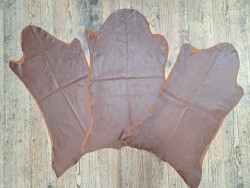 Lot de 3 peaux de cuir stretch - Marron - Bonne affaire
