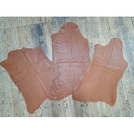 Lot de 3 peaux de cuir stretch - Noisette