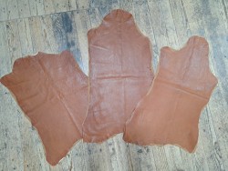 Lot de 3 peaux de cuir stretch - Noisette