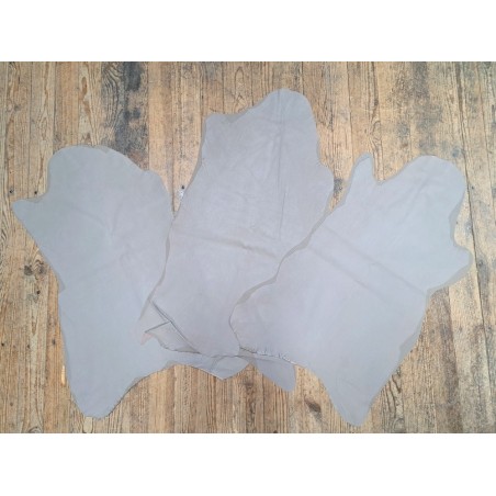 Lot de 3 peaux de cuir stretch - Gris plume