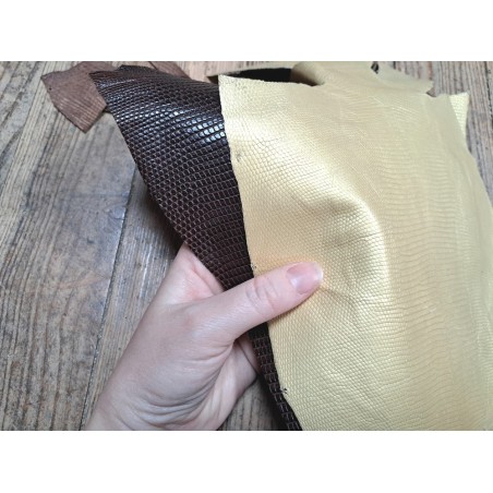 Lot de 2 peaux de cuir de lézard - A - Cuirenstock