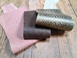 3 peaux uniques - Saumon - D - Cuir en Stock