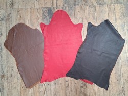 Lot de 3 peaux de cuir stretch - couleurs diverses - Cuir en Stock