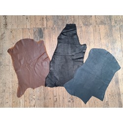 3 peaux de cuir stretch - couleurs variées - Cuir en Stock