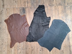 3 peaux de cuir stretch - couleurs variées - Cuir en Stock