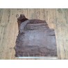 Morceau de cuir de veau grain crocodile effet vieilli - Marron - A