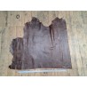 Morceau de cuir de veau grain crocodile effet vieilli - Marron - B