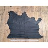Morceau de cuir de vache grainé - Noir mat - B - Cuir en Stock