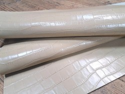Morceau unique 82x59 - N°9 - Crocodile - Beige - Cuir en Stock