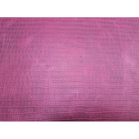 Morceau unique 82x59 - N°11 - Crocodile - Framboise - Cuir en Stock