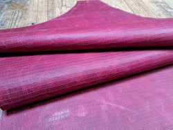 morceau rectangulaire 82x52 cm - pullup - framboise - crocodile - cuirenstock