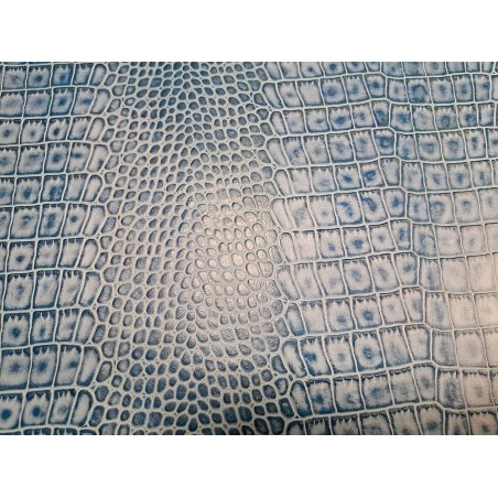 Morceau unique 82x59 - N°14 - Crocodile - Bleu - Cuir en Stock
