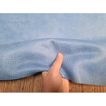 morceau rectangulaire 82x52 cm - bleu - petits grains - Cuirenstock