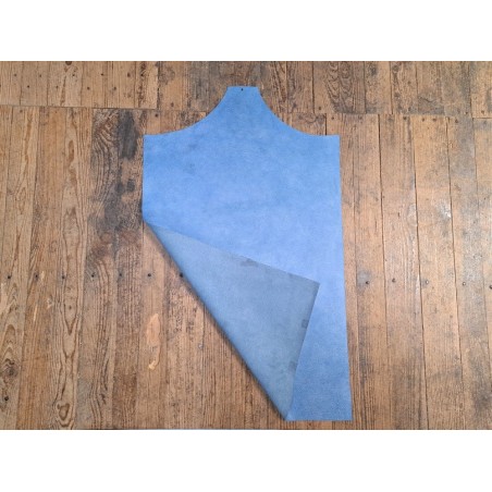 Morceau unique 82x59 - N°16 - Petits grains - Bleu - Cuir en Stock