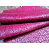 morceau rectangulaire 82x52 cm - rose framboise - crocodile - cuirenstock