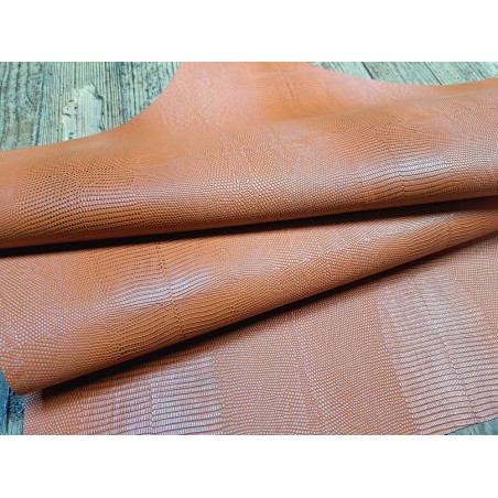 morceau rectangulaire 82x52 cm - abricot - lézard - cuirenstock