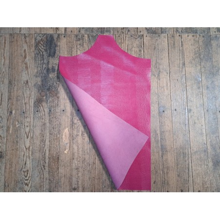 morceau rectangulaire 82x52 cm - rose - caïman - cuirenstock